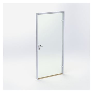 Glassdør - Matt sølv - M10: 990 x 2090 mm